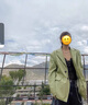 RHUDE FOG品牌女裝復(fù)古皮衣外套女2025春秋新款時(shí)髦鱷魚紋高級(jí)感韓版純色 牛油果綠 M 曬單實(shí)拍圖