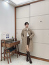 波司登（BOSIDENG）2025新款輕薄90鵝絨服女長款小香風菱格襯衫領(lǐng)保暖外套B250134188 【店長推薦】慕斯卡其|7C83 S 160/84A 體重約100-110斤 曬單實拍圖