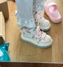 OLJ奢侈高端品牌小白鞋子女2025新款夏季時(shí)尚百搭厚底增高休閑鞋 冰藍(lán)粉色 37 曬單實(shí)拍圖