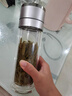 天喜（TIANXI）一鍵開蓋雙層玻璃杯泡茶杯大容量水杯茶杯分離杯節(jié)日禮物500ml 曬單實(shí)拍圖