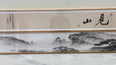 俏繪新中式禪意書法掛畫茶室背景墻壁畫雙聯(lián)橫幅窄長(zhǎng)條裝飾字畫客廳畫 見山 160*20cm*2晶瓷畫 曬單實(shí)拍圖