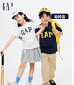 GAP【兩件套】男女大童春秋款LOGO棉質(zhì)短袖T恤404362 曬單實(shí)拍圖