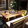 奧斯彩登（OSTRADAN） 新中式茶桌 純實木休閑長條桌茶座 桌椅組合 大泡茶桌 長凳長桌 直角邊-板厚5cm 私人定制【尺寸-顏色】-聯(lián)系客服 曬單實拍圖