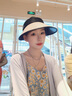 CARNEGIE&KEITH防曬遮陽帽子女黑膠防紫外線空頂太陽帽子沙灘旅行草帽大檐顯臉小 卡其色【輕奢高級感禮盒裝】 曬單實(shí)拍圖