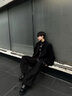 POUM男裝小眾cleanfit墊肩行政夾克男2025新款春秋季短款飛行員外套男 XKFS-J320黑色 XL 【身高175-180體重130-145】 曬單實拍圖
