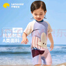 lemonkid兒童泳衣分體夏男女童游泳衣寶寶連體防曬泳裝 奶昔粉連體100 曬單實拍圖