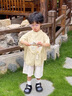 G.DUCKKIDS小黃鴨童裝兒童漢服男童夏季薄款寶寶周歲禮服夏裝國(guó)風(fēng)唐裝演出服 黃色+吊墜 90 尺碼建議1~2歲cm 曬單實(shí)拍圖