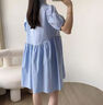 冶芷孕婦連衣裙孕婦夏天連衣裙2025年新款潮媽寬松夏季裙子小清新薄款 小清新孕婦連衣裙【藍(lán)色】L碼 曬單實(shí)拍圖