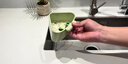 喜博兔吸盤按壓三角水槽瀝水籃廚房水槽分離剩菜茶葉殘渣過濾籃濾水籃子 綠色1個(吸盤安裝/按壓不臟手) 曬單實拍圖