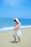 kocotreekk樹兒童帽子防紫外線空頂帽男女孩嬰童防曬大帽檐夏天遮陽帽粉S 曬單實拍圖