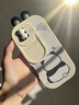 素洛適用蘋果16promax推窗熊貓背影手機殼iphone15pro高級感13pro女可愛卡通12全包防摔硅膠軟套保護殼 白框推窗-熊貓背影 iPhone 16 pro 曬單實拍圖