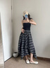 佐敘不規(guī)則黑白格紋半身裙女2025夏季新款時尚高腰垂感百搭裙子中長款 黑白格紋 均碼 （115斤內(nèi)） 曬單實拍圖