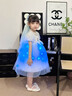 DUTRIEUX愛莎公主裙女童艾莎禮服2025冰雪奇緣兒童網(wǎng)紗連衣裙亮燈六一禮物 【藍裙】+燈帶+冠棒 120 【身高110cm拍】 曬單實拍圖