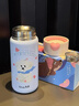 ONEDAY小容量保溫杯女士高顏值小巧可愛(ài)高級(jí)316兒童學(xué)生直飲水杯子女生 比熊犬藍(lán)色（帶茶隔） 280ml 曬單實(shí)拍圖