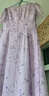 珂萊蒂爾[瑰麗小蠻腰]夏通勤茶歇印花優(yōu)雅氣質(zhì)獨(dú)特連衣裙 淡紫 S 曬單實(shí)拍圖