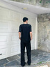 森馬（Semir）[商場(chǎng)同款]休閑褲男2025夏季新款寬松直筒褲工裝傘褲純色百搭 黑色90001 M 曬單實(shí)拍圖