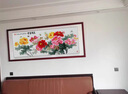 俏繪新中式客廳裝飾畫牡丹花開富貴沙發(fā)背景墻畫臥室床頭掛畫書房國畫 花開富貴A款 130*60cm晶瓷+實木邊框 曬單實拍圖