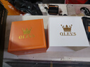 歐利時(shí)（OLEVS）瑞士認證品牌情侶手表女全自動(dòng)機械表一對表男士情人節禮物送女生 情侶棕皮間白|橙意禮盒|520禮物 曬單實(shí)拍圖