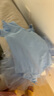 舞東方舞蹈服兒童女練功服夏季短袖女孩芭蕾舞裙跳舞衣女童中國舞形體服 淺藍(lán)色-短袖（練功服+裙子） 130 (身高120-130厘米) 曬單實(shí)拍圖