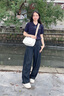viney帆布包包女包新款斜挎包通勤單肩包生日七夕情人節(jié)禮物送女友老婆 【白色】高級感實用輕奢大包 時尚品牌大容量通勤腋下包 曬單實拍圖