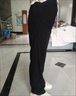 啄木鳥(niǎo)窄版闊腿褲女2025秋夏季薄款高腰潮流運動(dòng)褲顯瘦休閑直筒女士褲子 【春夏款】黑色 【面料】 2XL 建議130-145斤穿 曬單實(shí)拍圖