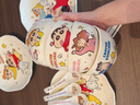 莜卡小姐蠟筆小新碗具套裝陶瓷寶寶吃飯可愛家用兒童吃飯情侶飯碗湯碗餐具 四人食20件套-4碗4盤4勺4筷4面碗 曬單實拍圖