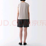 無印良品（MUJI）女式 水洗 平紋 短褲女夏 褲子 休閑短褲 多巴胺純棉全棉BEC27A3S 黑色 M 160/66A 曬單實(shí)拍圖