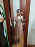歌莉婭真絲連衣裙女夏2025新款桑蠶絲V領(lǐng)薄紗漂亮粉裙子1E4L4K980 02R珍珠粉 XXS 曬單實(shí)拍圖