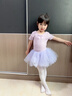 舞東方舞蹈服兒童女春夏短袖芭蕾舞裙女孩幼兒中國(guó)舞跳舞衣服女童練功服 淺紫色（短袖） 130 (身高120-130厘米) 曬單實(shí)拍圖