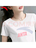 安踏（ANTA）短袖t恤女夏季款圓領(lǐng)正肩休閑時(shí)尚棉質(zhì)寬松半袖上衣跑步運動(dòng)服 -4純凈白【親膚透氣】 L (170) 曬單實(shí)拍圖