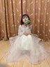 乖奇奇（ALERTCHYCHY）兒童禮服公主裙花童婚紗小女孩長(zhǎng)袖主持人女童鋼琴演奏演出服秋冬 香檳色長(zhǎng)袖長(zhǎng)款 130cm 曬單實(shí)拍圖