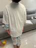 馬騎頓（MQD）男大童夏季新品學(xué)院風(fēng)基礎百搭字母短袖親膚輕薄T恤 本白 170 曬單實(shí)拍圖