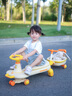樂的 小黃鴨兒童扭扭車1-3歲可坐大人搖搖防側(cè)翻周歲禮物V7+推桿+拖斗 曬單實拍圖