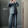 歌美姿孕婦睡衣長(cháng)袖家居服套裝春夏產(chǎn)前產(chǎn)后喂奶莫代爾月子服 【四季款】夢(mèng)境鳶尾(紫) 2XL 曬單實(shí)拍圖