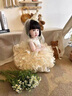 G.DUCKKIDS小黃鴨女童連衣裙夏季2025新款兒童裙子女寶寶生日抓周歲禮公主裙 香檳色 90 cm 曬單實拍圖