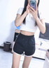 馳射運(yùn)動(dòng)短褲女夏季外穿休閑黑色女生中考跑步健身熱褲寬松顯瘦原宿風(fēng) 黑色條紋/褲長(zhǎng)28cm 均碼 【建議80-120斤】 曬單實(shí)拍圖