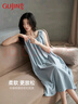 古今（GUJIN）【帶胸墊】夏季上新云朵棉睡裙女薄款可外穿睡衣家居服裙子高級L 曬單實(shí)拍圖