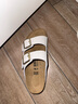 BIRKENSTOCK勃肯德國(guó)進(jìn)口新品女款牛皮絨面革軟木Arizona雙扣涼拖鞋 白色窄版1029475 37 曬單實(shí)拍圖