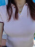 Olrain歐芮兒粉色POLO領(lǐng)通勤風毛針織套頭衫女裝夏季小衫 粉色 M 曬單實拍圖