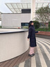 波司登（BOSIDENG）于適同款25新款羽絨服男女同款情侶長(cháng)款寬松舒適連帽面包服外套 黑青色|5978 M 165/88A 體重約120斤以?xún)?曬單實(shí)拍圖