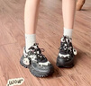 FILA FUSION 斐樂女鞋新款硬糖厚底休閑老爹鞋貓爪掛件運動鞋女 黑/奶白-BG 38 曬單實拍圖