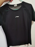李寧（LI-NING）短袖女T恤運動(dòng)上衣健身瑜伽服透氣網(wǎng)紗短袖跑步上衣黑L/175 曬單實(shí)拍圖
