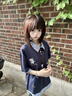 LDBE美式復(fù)古小狗刺繡假兩件短袖t恤女夏季新款學(xué)院風(fēng)polo領(lǐng)拼接上衣 藏青色 S 曬單實(shí)拍圖