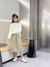 優(yōu)優(yōu)1點(diǎn)（Yoyo one）女童半身裙中長款夏季新款速干兒童裙子夏裝輕薄中大童工裝a字裙 6047黃綠色 150 150cm 曬單實(shí)拍圖