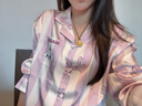 果殼（Gukoo）睡衣女春秋款I(lǐng)P聯(lián)名卡通系列瑪麗貓冰絲家居服女套裝 櫻花粉 M  曬單實(shí)拍圖