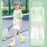 優(yōu)優(yōu)1點（Yoyo one）兒童網(wǎng)球服夏季速干衣短袖2025新款女童運動套裝羽毛球訓練服透氣 18530白色+19146綠色 140 曬單實拍圖