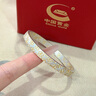 中國(guó)黃金（CHINA GOLD）足銀手鐲女有錢花手鐲繁花開口手鐲送女友老婆七夕情人節(jié)禮物 約21g 曬單實(shí)拍圖