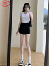 浪莎黑色辣妹短褲女2025新款夏季外穿休閑高腰顯瘦a字小個子緊身熱褲 曬單實拍圖