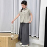 小咕嘟熊女童夏季套裝純棉2025新款洋氣女大童夏裝短袖兒童韓系闊腿裙褲子 上衣+裙褲 130 曬單實(shí)拍圖
