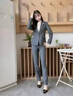 羅蒙西裝外套女2024新款職業(yè)通勤正裝小西裝套裝女高端西服氣質(zhì)三件套 灰色西裝+灰條紋襯衣+褲 M 曬單實(shí)拍圖